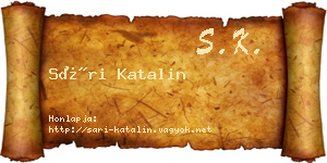 Sári Katalin névjegykártya