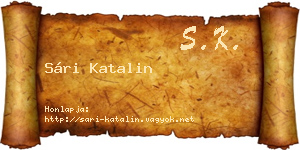 Sári Katalin névjegykártya